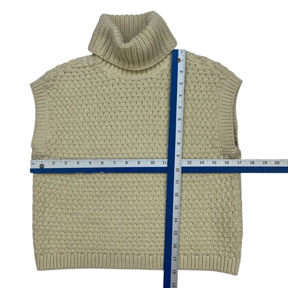 Madewell Textured Turtleneck Sweater Vest XS Ecru Cream Relaxed Fall Heritage - Picture 6 of 12